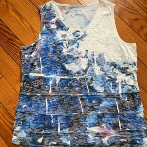 Colorful Ruffled  COLDWATER CREEK Sleeveless Top ~ NWT's